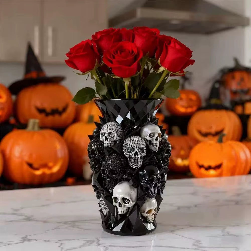 Gothic Diamond Skull Vase