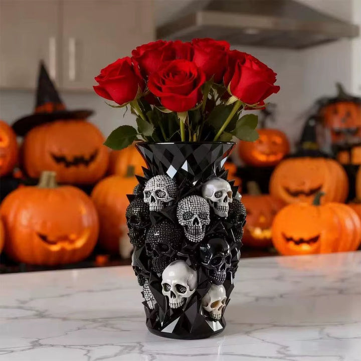 Gothic Diamond Skull Vase