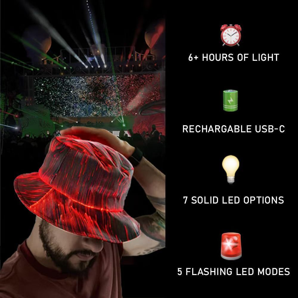 Cool glowing fisherman hat
