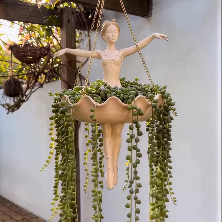 Hanging fairy sculpture flower pot