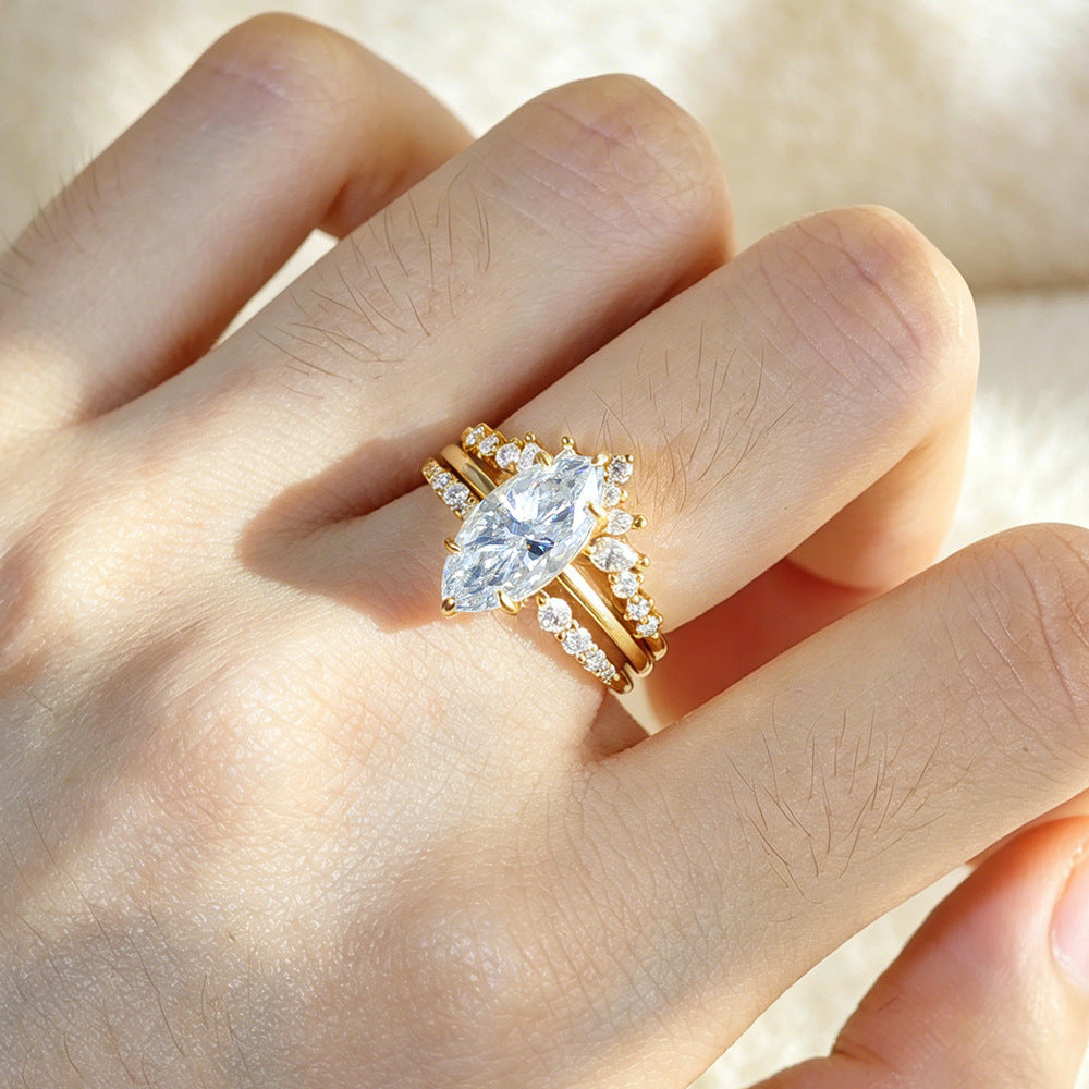 Moissanite stacked rings