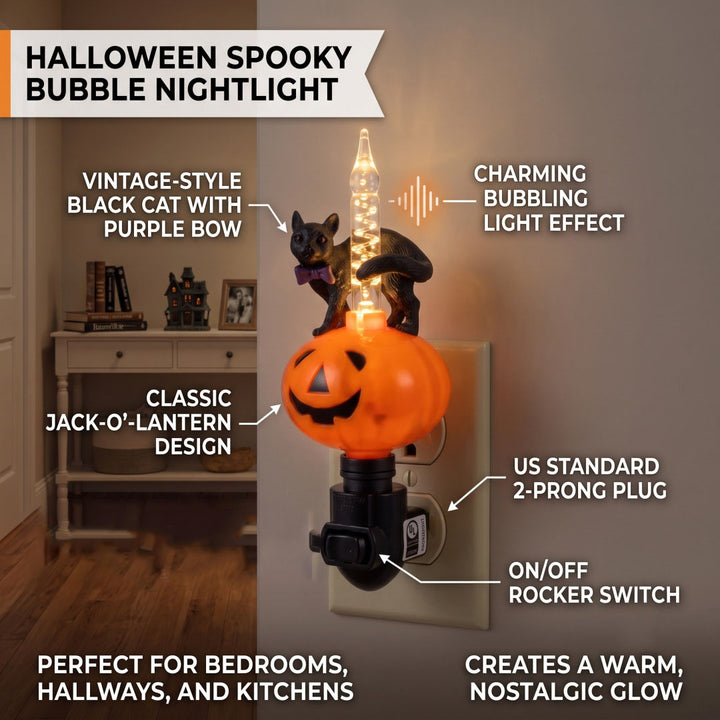 Black Cat Pumpkin Liquid Lamp