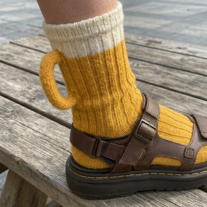 Chunky wool beer socks