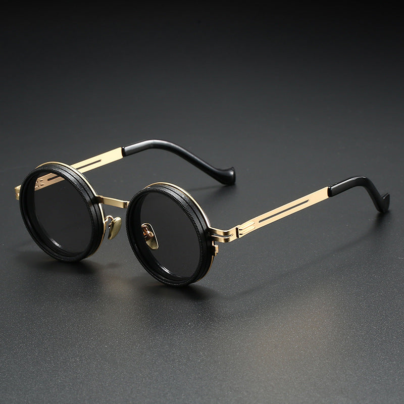 Retro round polarized glasses