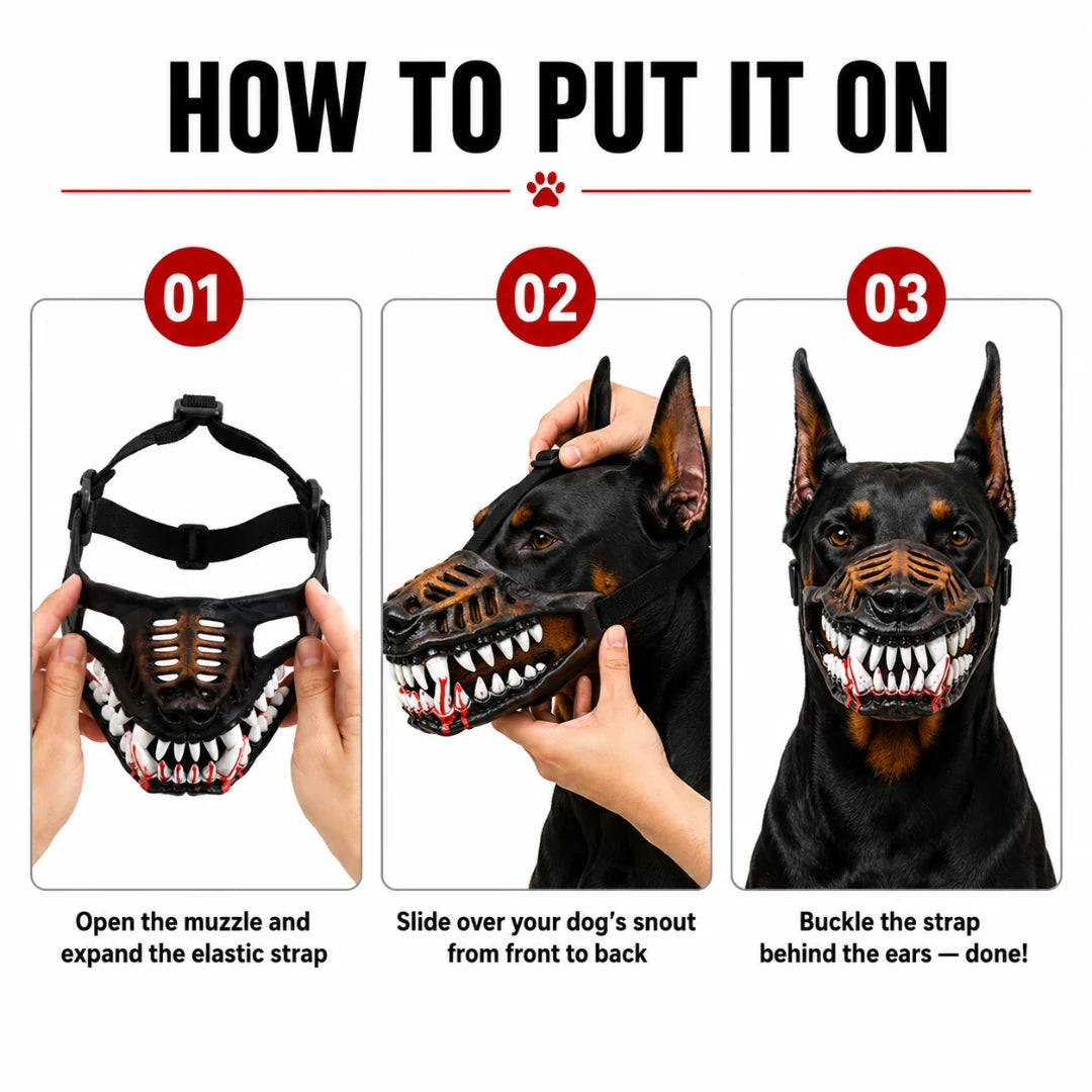 Terrifying fang muzzle for dogs