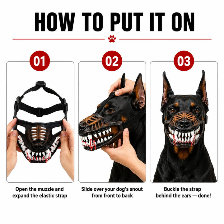 Terrifying fang muzzle for dogs