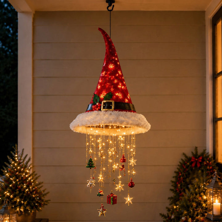 Light‑Up Santa Hat Hanging Decor