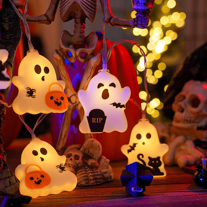 Warm-toned Halloween cute ghost string lights