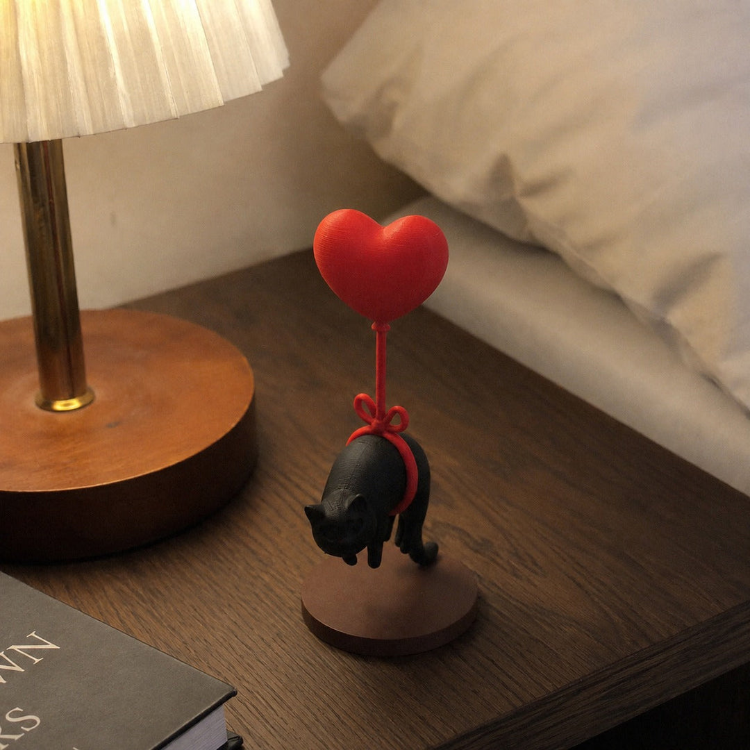 Floating Black Cat Desktop Ornament