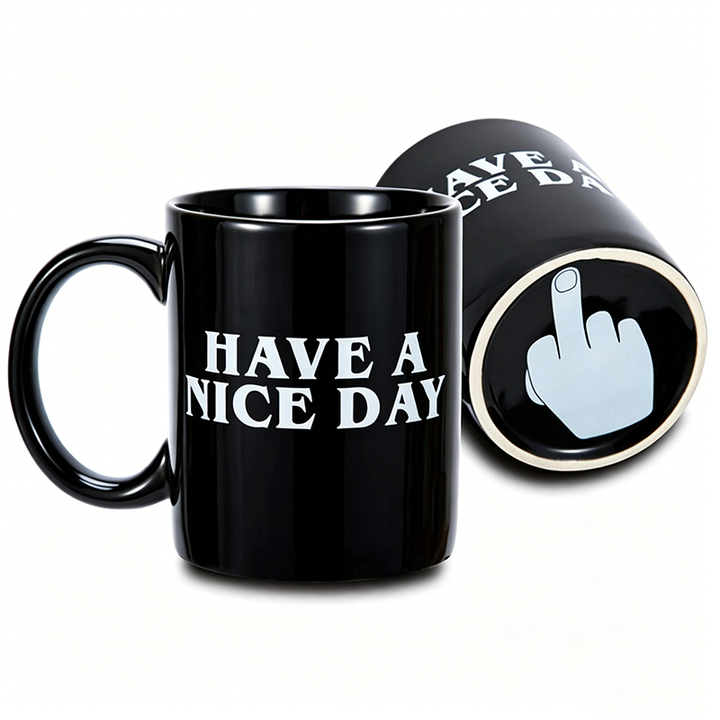 Creative Ceramic Mug with Middle Finger Design