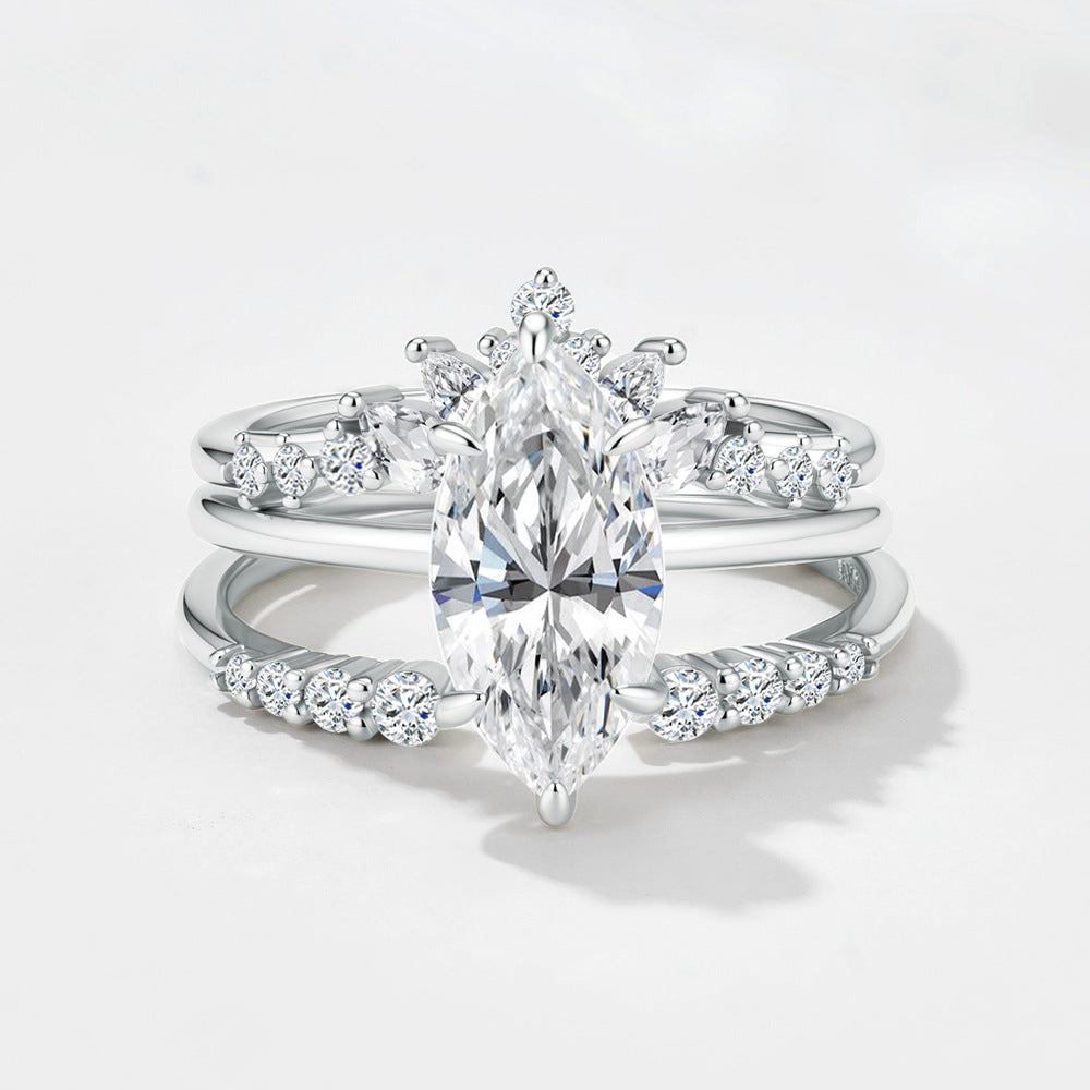 Moissanite stacked rings