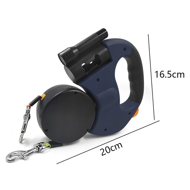One-to-two automatic telescopic traction rope