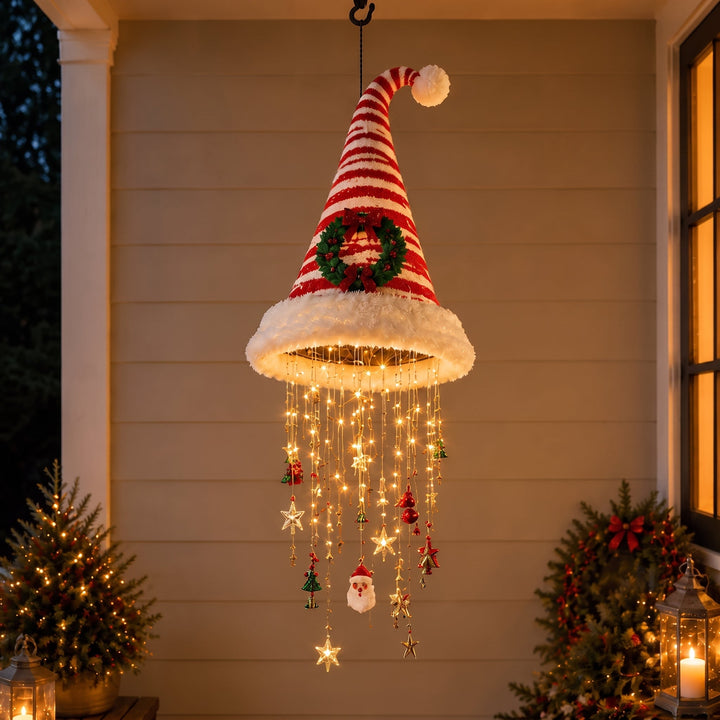 Light‑Up Santa Hat Hanging Decor