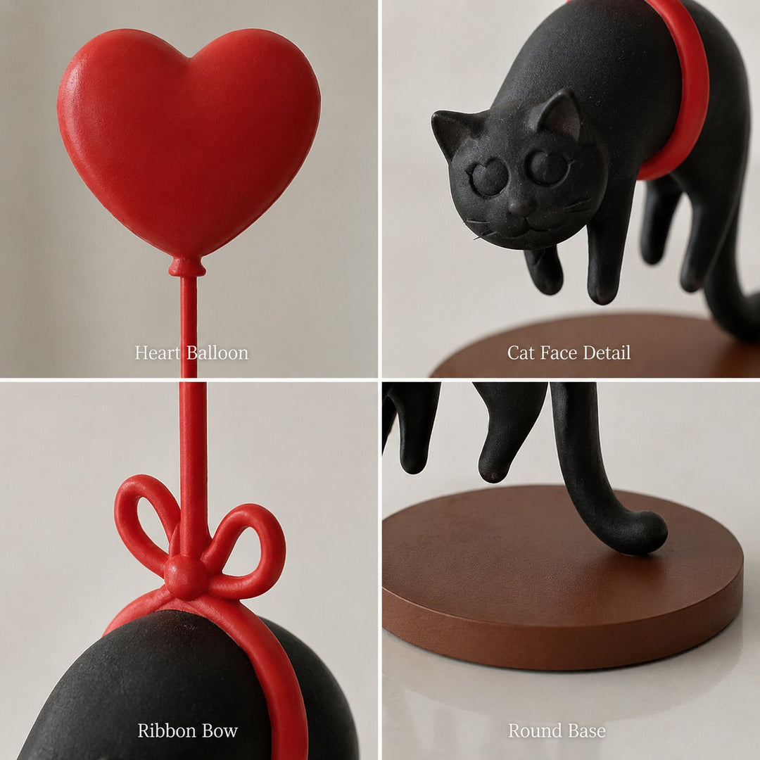 Floating Black Cat Desktop Ornament