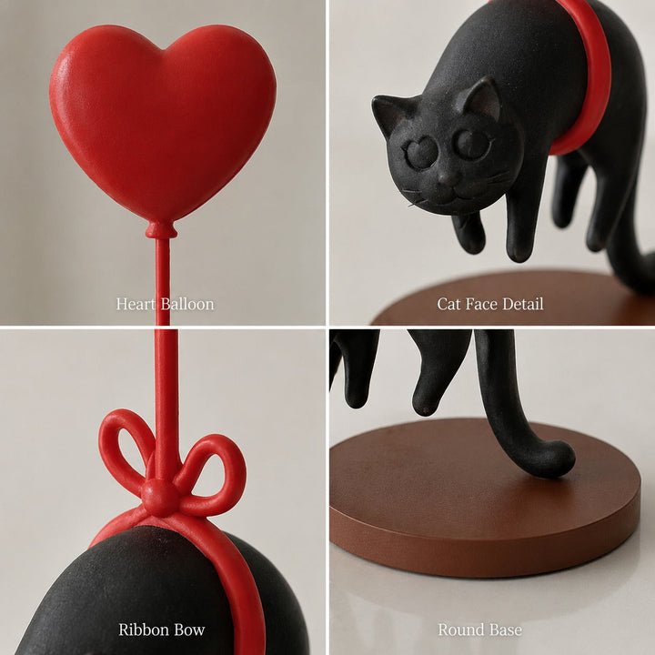 Floating Black Cat Desktop Ornament
