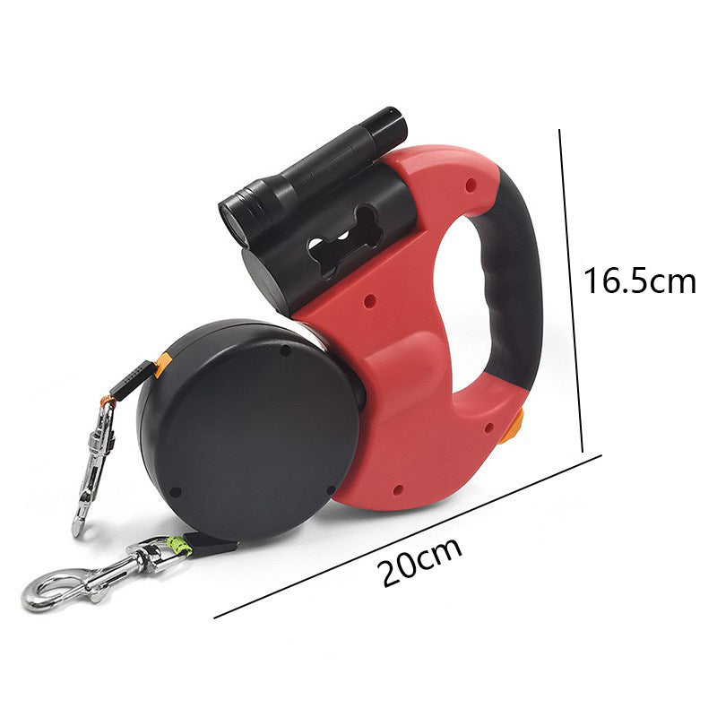 One-to-two automatic telescopic traction rope