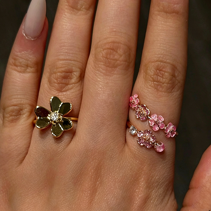 Rose Gold Peach Blossom Ring