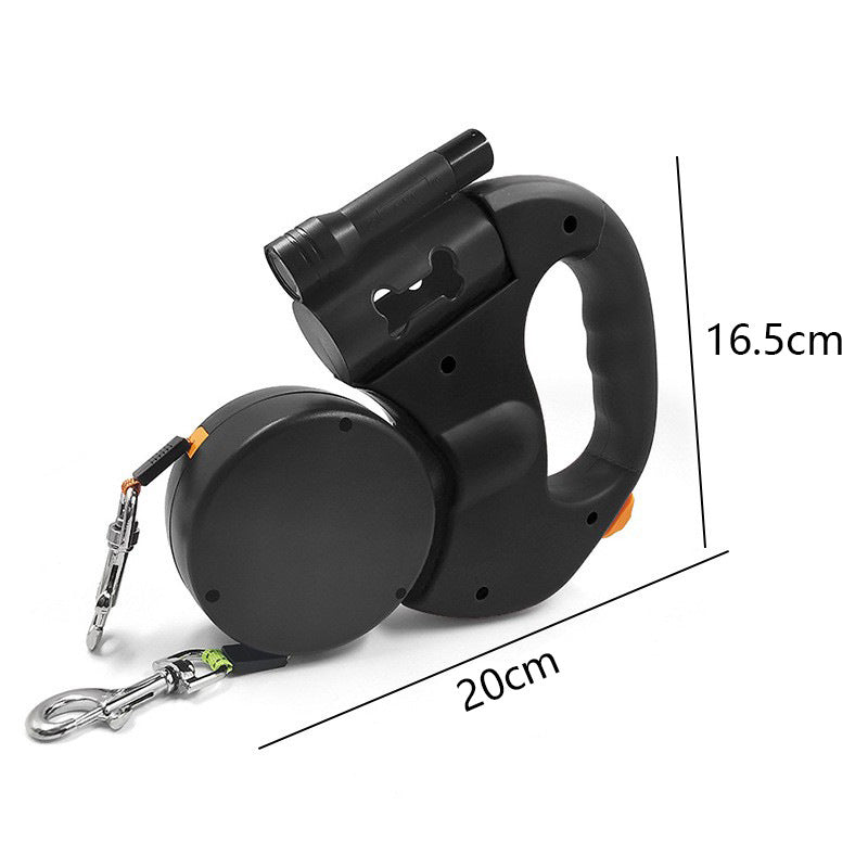 One-to-two automatic telescopic traction rope