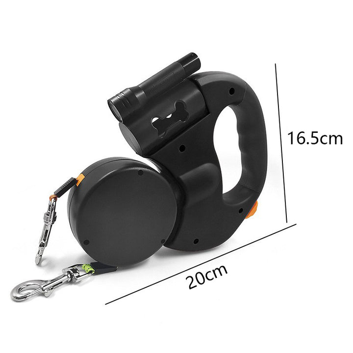 One-to-two automatic telescopic traction rope