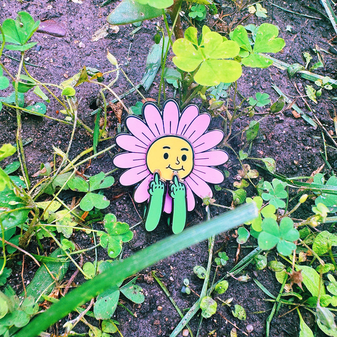 Attitude Daisy Enamel Pin