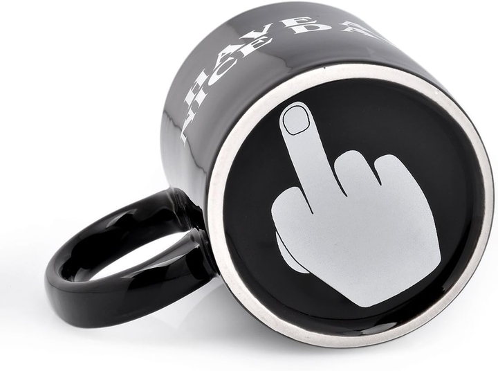 Creative Ceramic Mug with Middle Finger Design