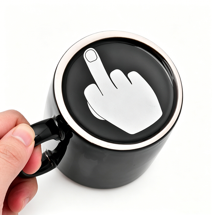 Creative Ceramic Mug with Middle Finger Design