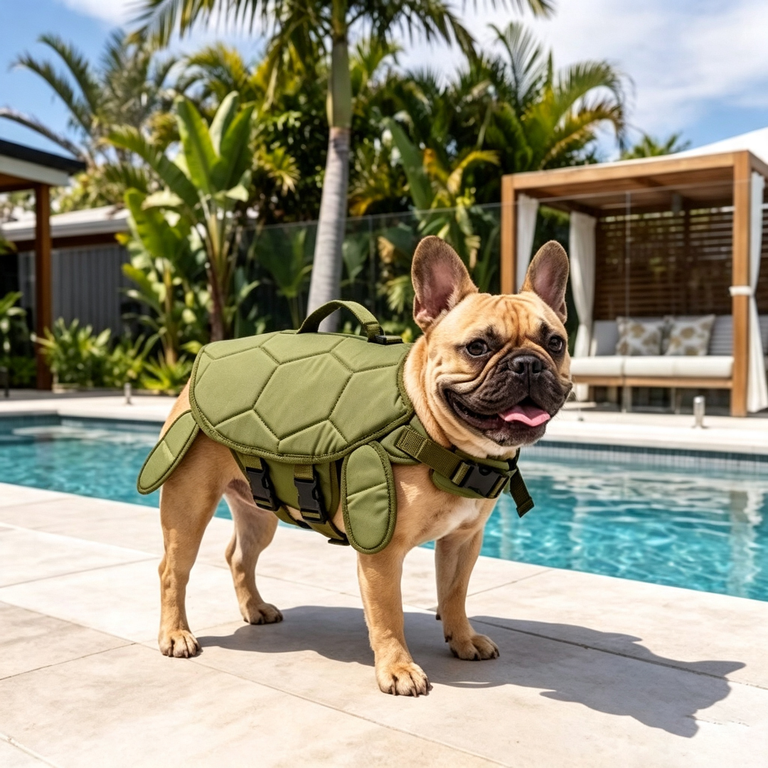 Turtle-shaped pet life jacket