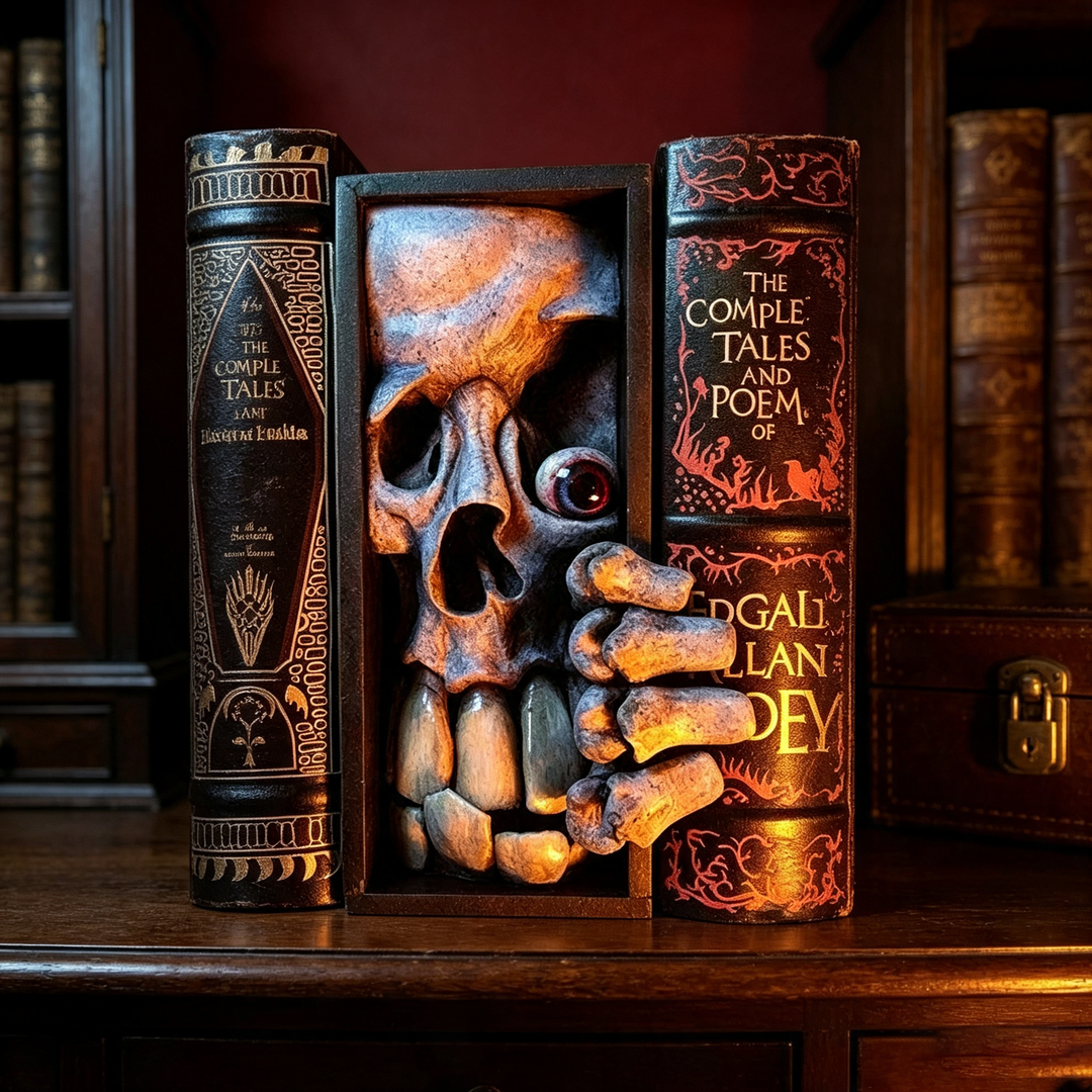 Gothic monster peeping bookend