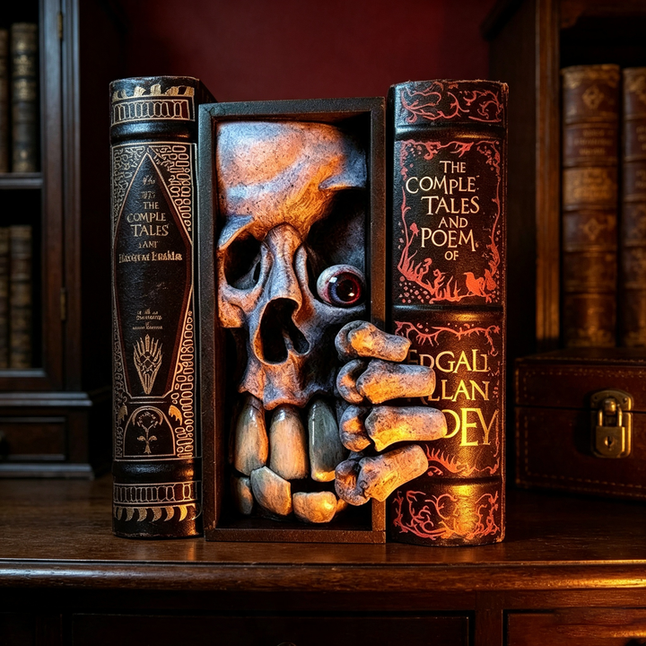 Gothic monster peeping bookend