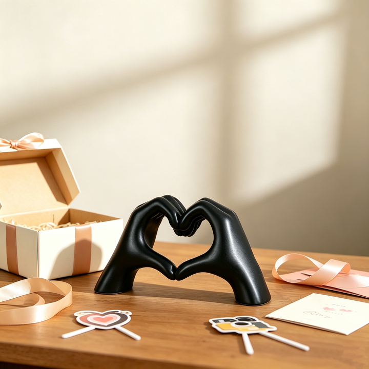 Heart-shaped hand ornament