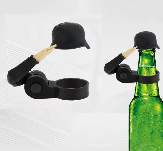 Beer Bottle Saluting Soldier Cap