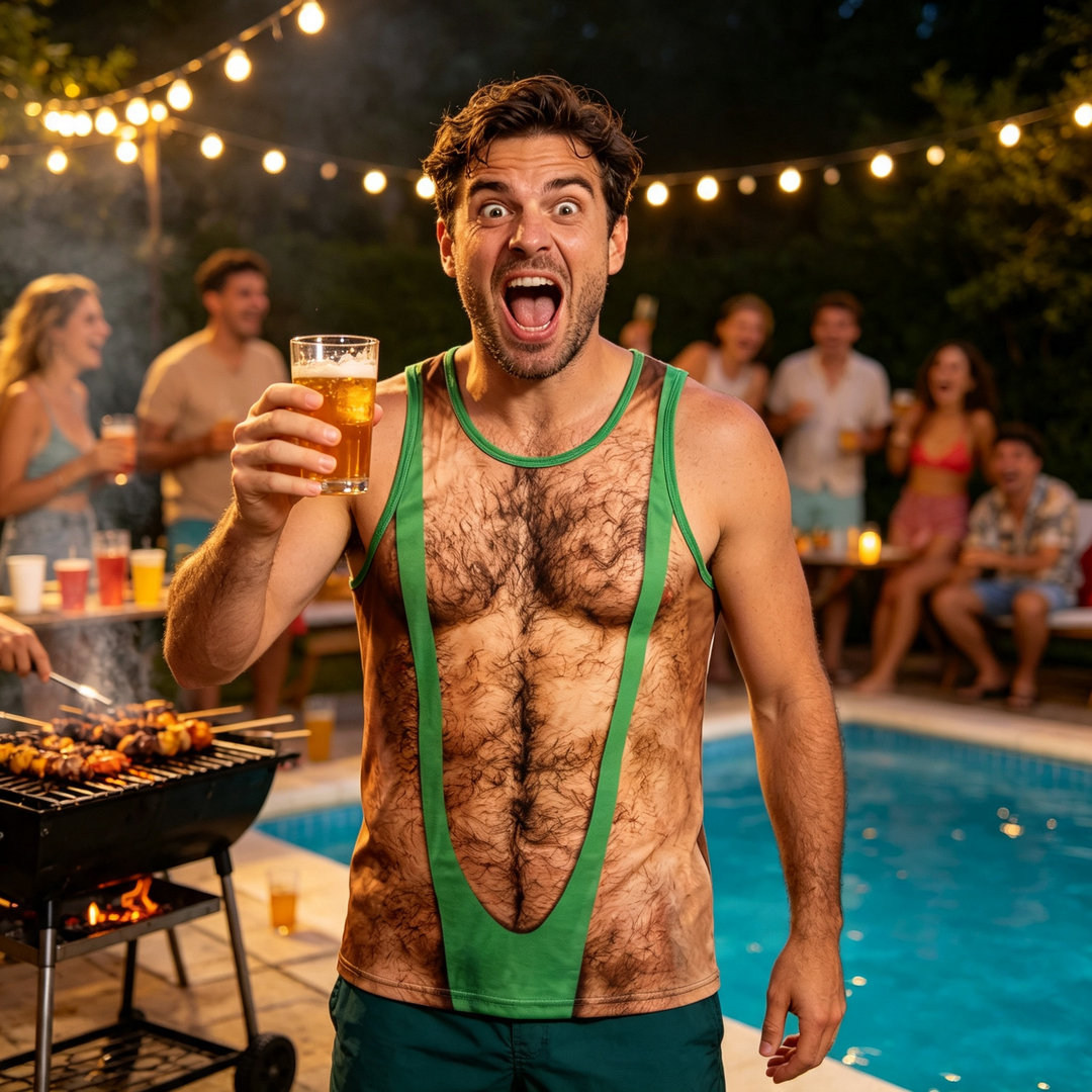 3D Printed Faux Hairy Chest T-Shirt