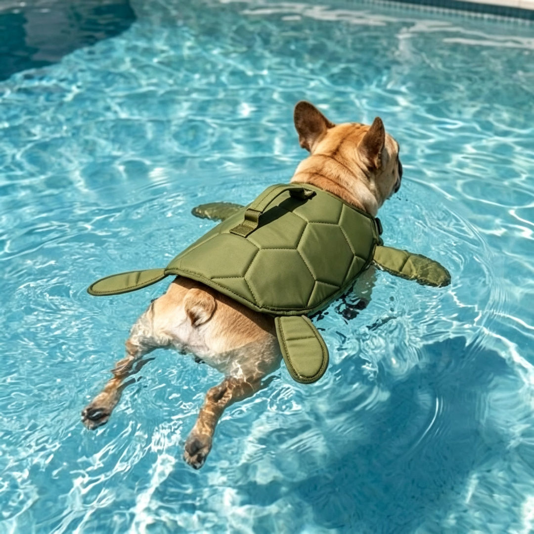 Turtle-shaped pet life jacket