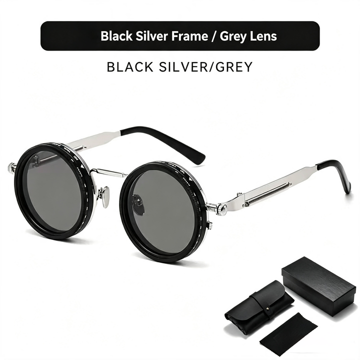 Retro round polarized glasses