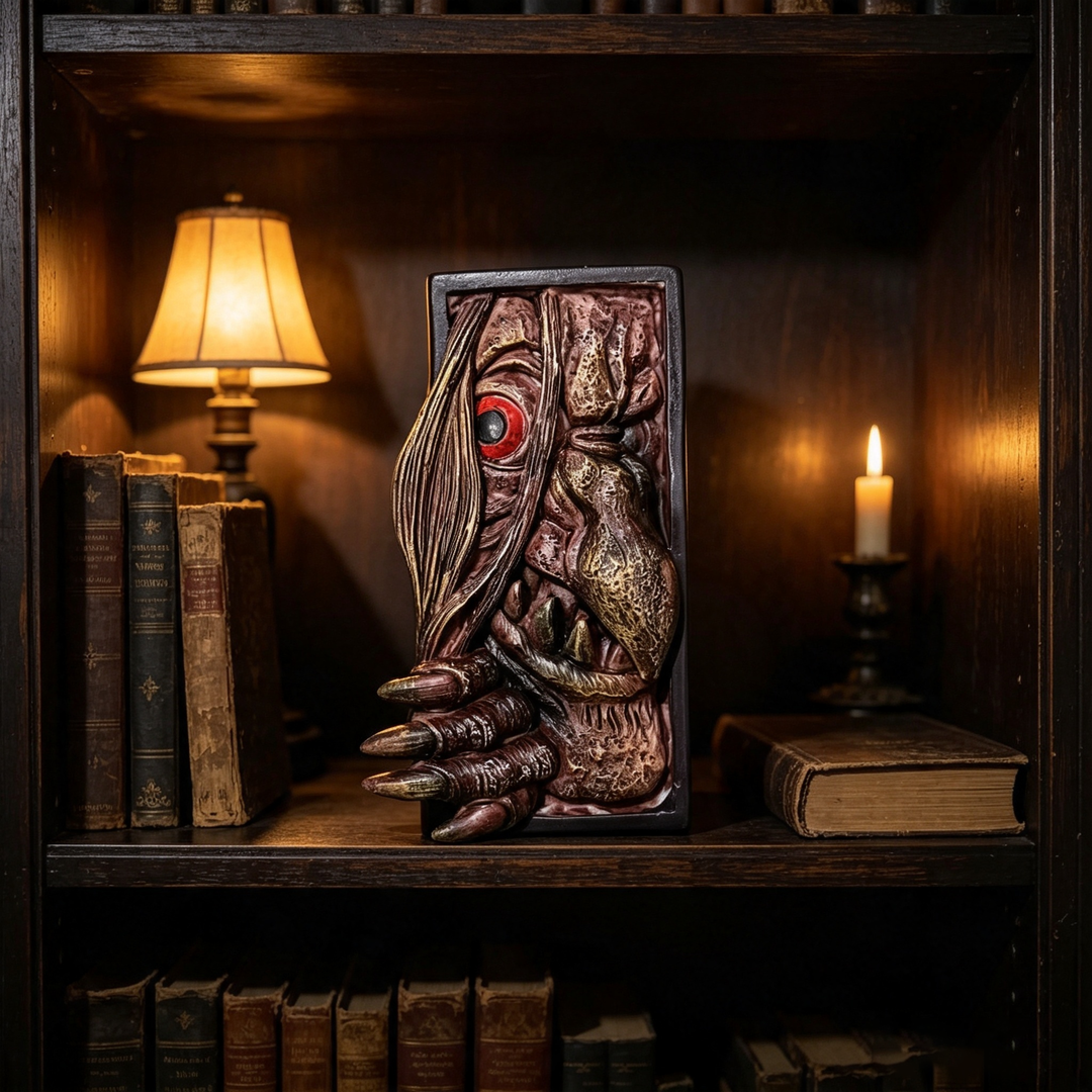 Gothic monster peeping bookend