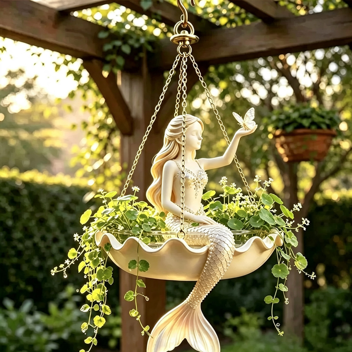Hanging fairy sculpture flower pot