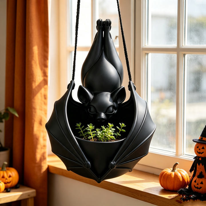 Upside‑Down Bat Hanging Planter