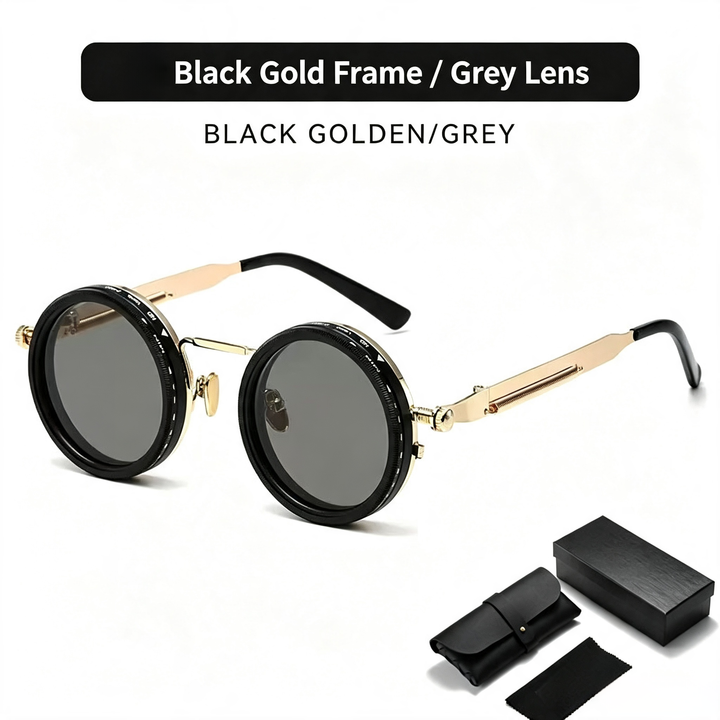 Retro round polarized glasses