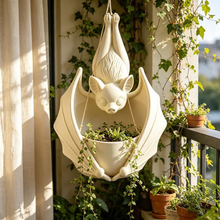 Upside‑Down Bat Hanging Planter