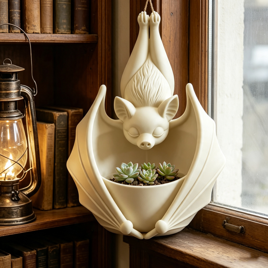 Upside‑Down Bat Hanging Planter