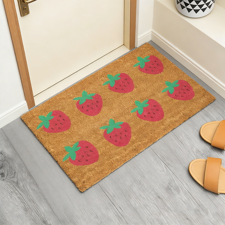 Strawberries Fuck Off Doormat