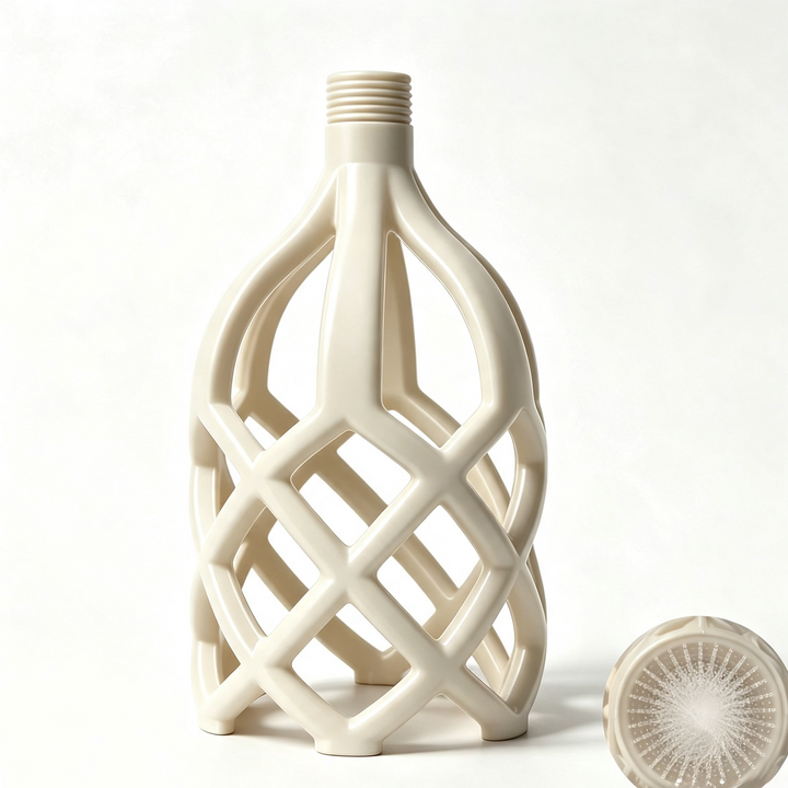 Hollowed-out mesh shower head