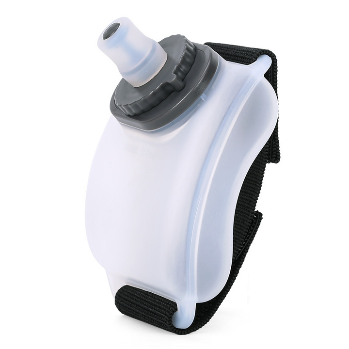 Portable wrist-worn water bottle for outdoor running