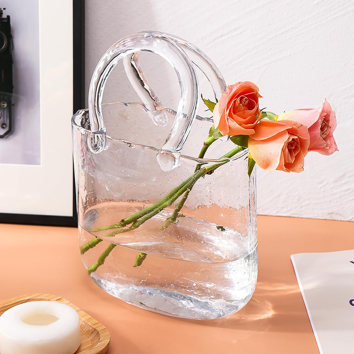 Cute Transparent Bag-Shaped Decorative Vase