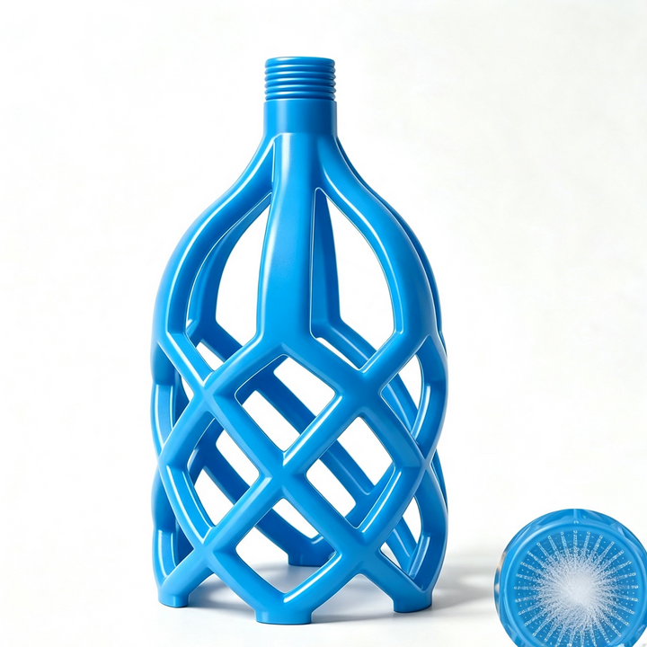 Hollowed-out mesh shower head