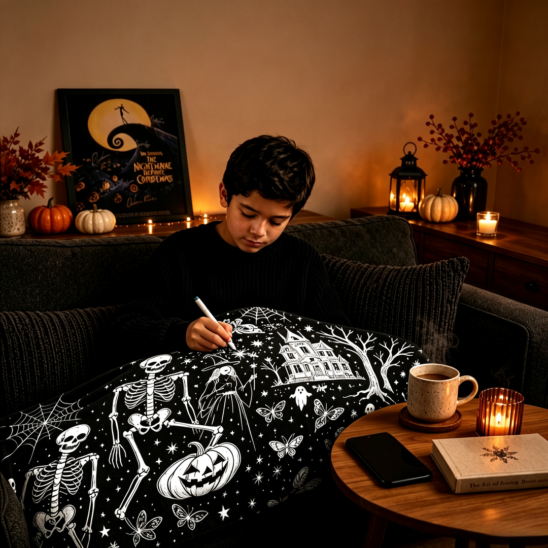 Halloween graffiti blanket
