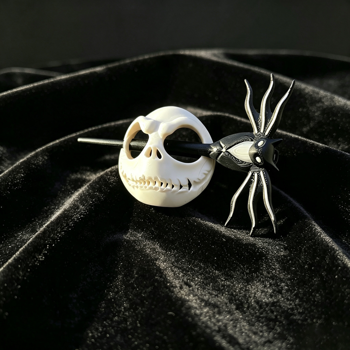 eerie skull mask hair clip