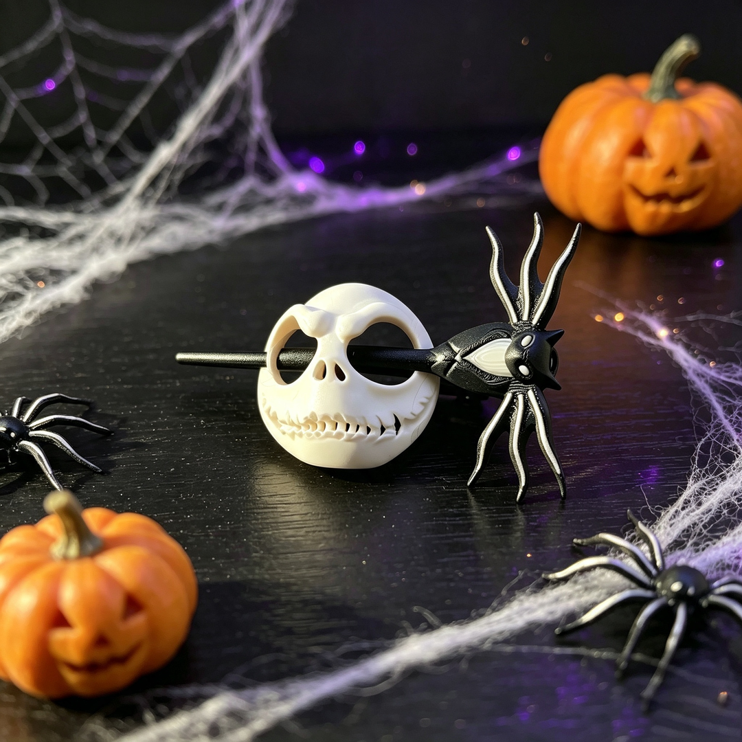 eerie skull mask hair clip