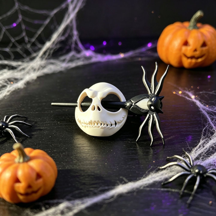 eerie skull mask hair clip