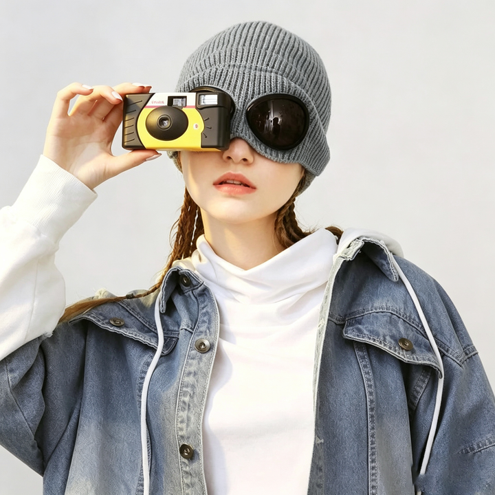 Windproof and Warm Goggles Knitted Hat